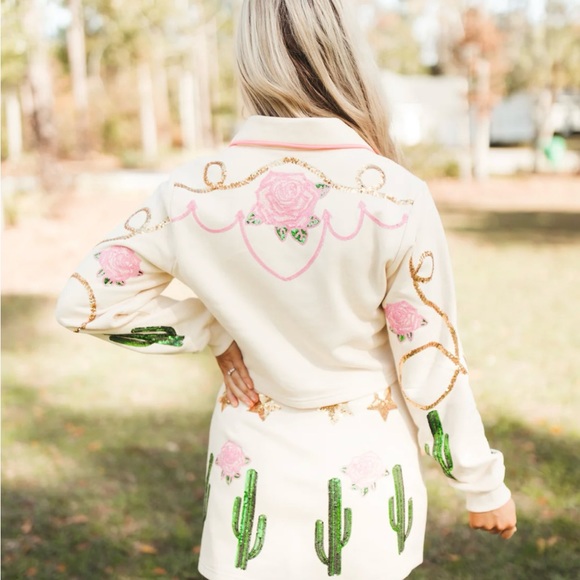 NWT QUEEN OF SPARKLES COWGIRL SHIRT AND SKIRT SET - Picture 7 of 7